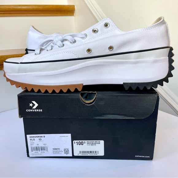NWT Converse Run Star Hike Platform OX white low top Chuck Taylor sneaker shoes - Picture 10 of 10